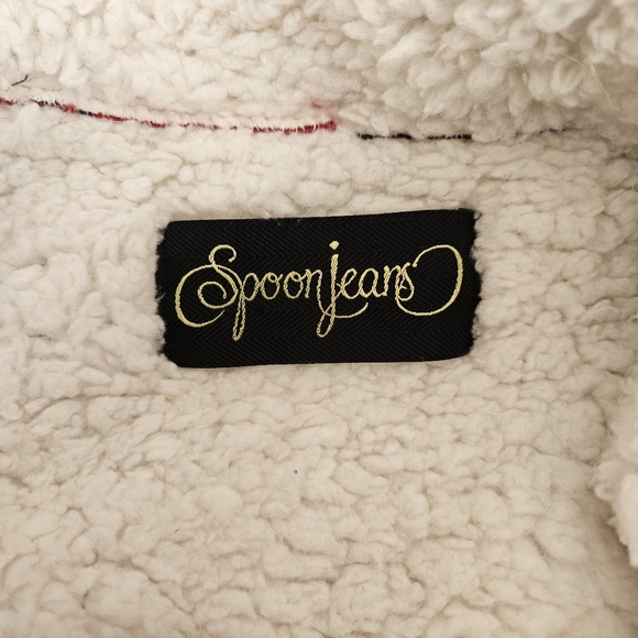 Spoon Jeans Junior's Cropped Flannel And Sherpa Trucker Jacket Size Small - Picture 5 of 8